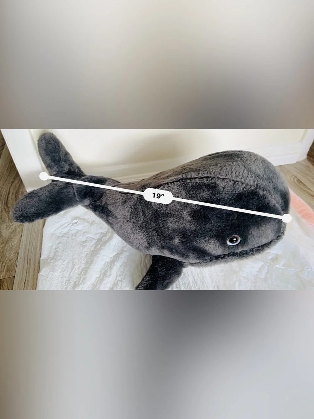 Hug Me Plush Gray Beluga Whale 18 inch Stuffed Animal